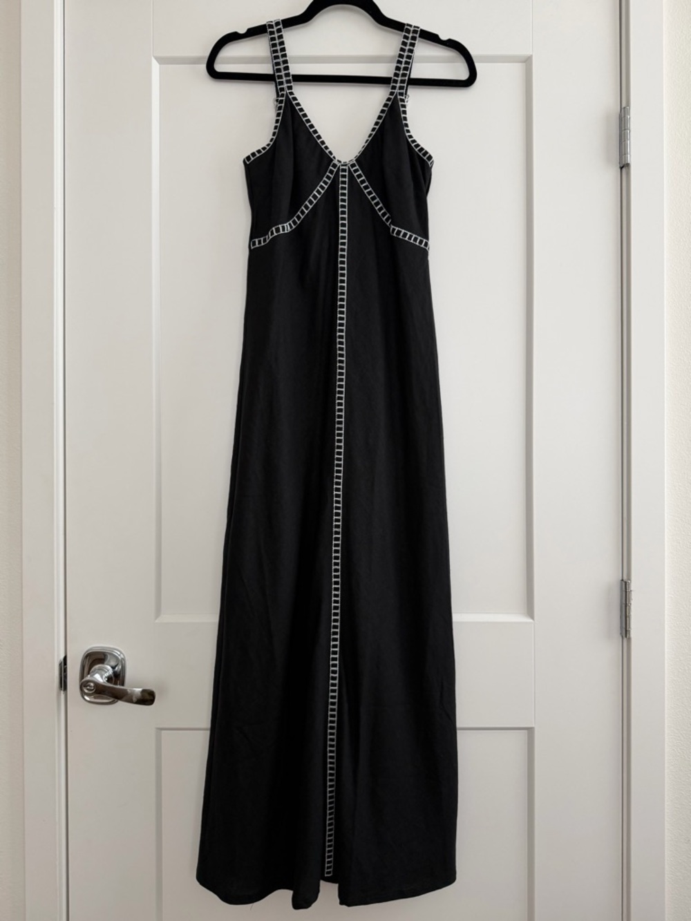 1.STATE Black Jumpsuit with Woven Accent Straps